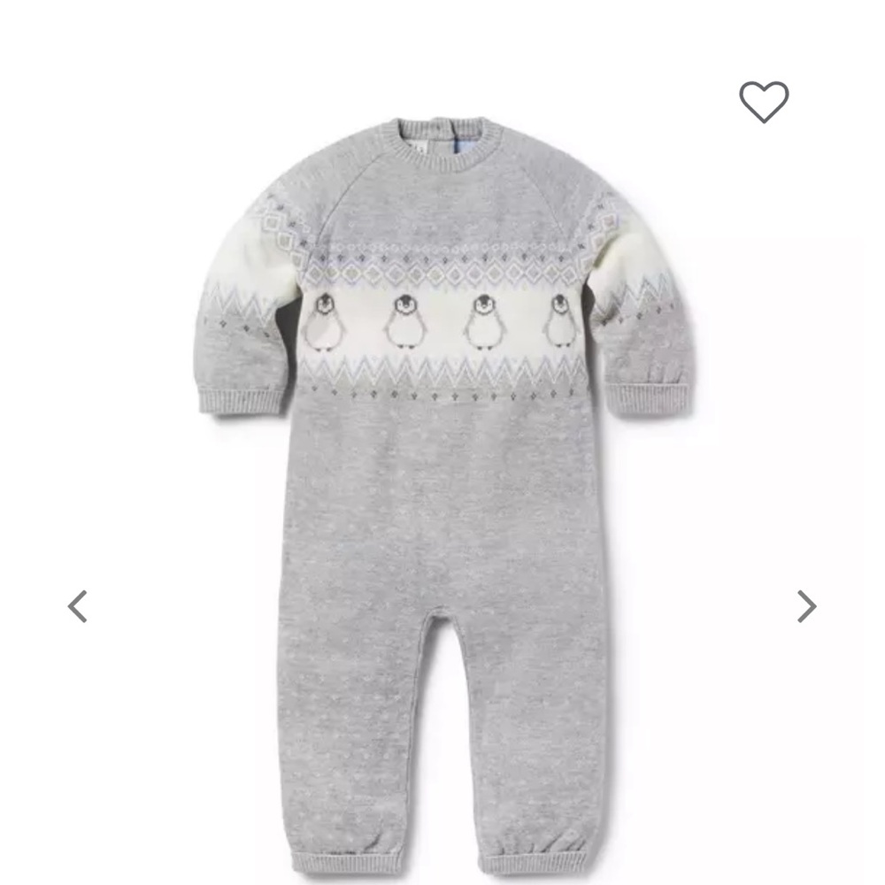 Janie and Jack penguin one piece sweater suit- 18-24M